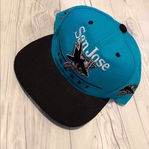 San Jose Sharks Vintage Teal Snapback Hat